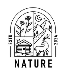 natural view in the form of a window vector image