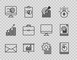 set line envelope user manual target with coin vector image