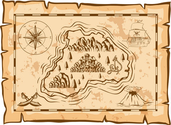 Treasure map of dead island vector