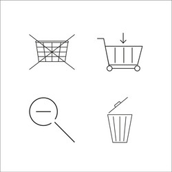 web simple linear icon setsimple outline icons vector image