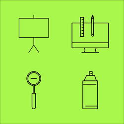 design elements simple linear outline icon set vector image