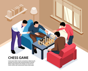 home chess isometric background vector