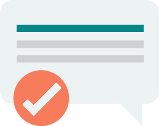 text boxes and check marks in minimal style vector image