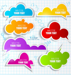 Comic colorful blank speech bubbles set Royalty Free Vector