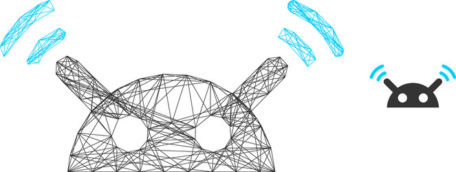web carcass robot radio signal icon vector image