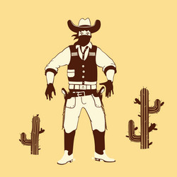 Cartoon style cowboy shooter vector