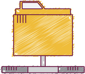 technology data file folder server vector image