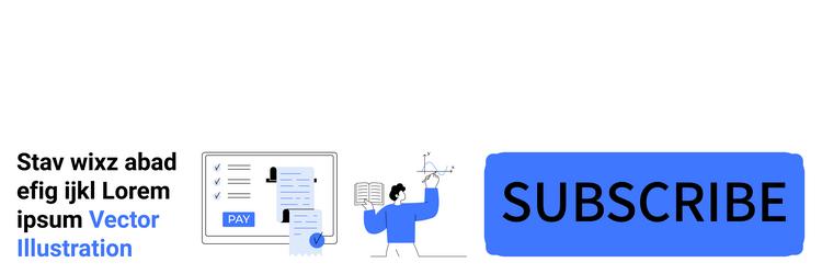 user clicking subscribe button with data vector image