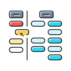 card sorting ux ui design color icon vector image