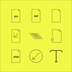 files and folders linear icon set simple outline vector image