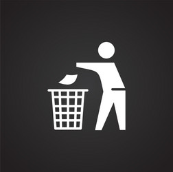 garbage related icon on background for graphic vector image
