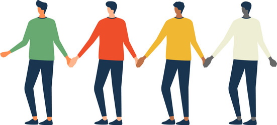 Man friendship variation holding hands vector