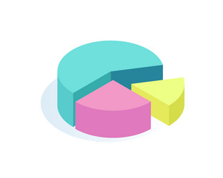 Pie rounded diagrams icon vector