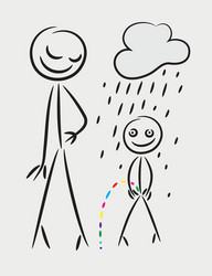 rainbow rain Vector Image