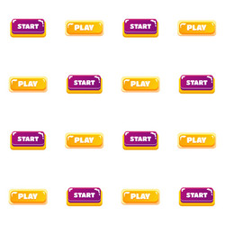 big set buttons for games and app glass game ui vector image