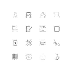 internet technologies simple linear icons set vector image