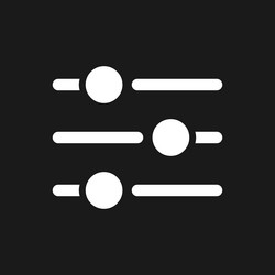 Filters button pixel dark mode glyph ui icon vector