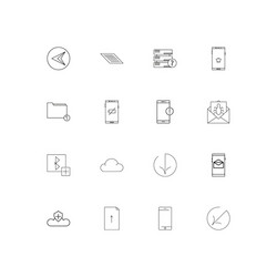 internet technologies simple linear icons set vector image