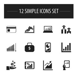 set of 12 editable logical icons includes symbols vector image
