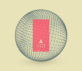 sphere with connected lines and dots 3d grid vector image