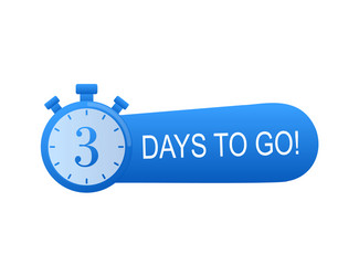 timer with 3 days to go flat icon stock vector