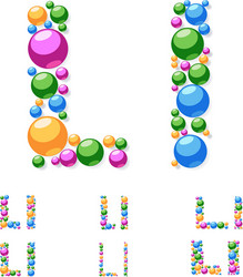 Alphabet symbols of colorful bubbles or balls vector