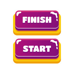 big set buttons for games and app glass game ui vector image