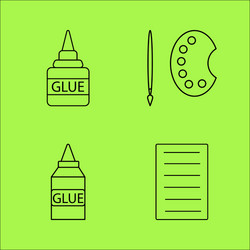 design elements simple linear outline icon set vector image