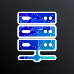 flat computer server system icon vector image