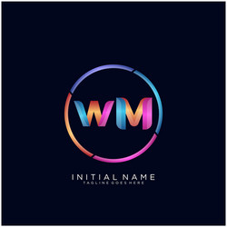 Wm initial logo with colorful circle template Vector Image