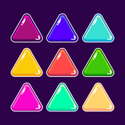 big set buttons for games and app glass game ui vector image