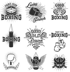 Boxing Club Labels & Emblems Vector Image
