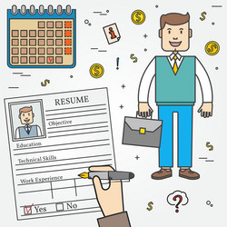 concept searching professional worker read summary vector image