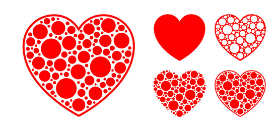 heart shape with bubbles texture vector