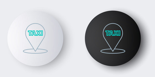 line map pointer with taxi icon isolated on white vector image