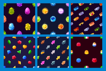 bright and vibrant set of seamless patterns vector image