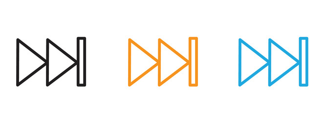 fast forward icon thin line set vector image
