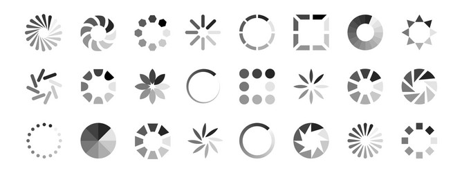 Loading Icons - Progress & Wait Symbols vector image