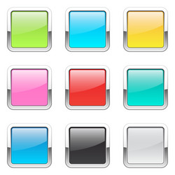 set of square buttons vector image