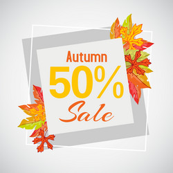 autumn sale 50 discount banner vector