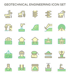 Geotechnical engineering and soil testing icon vector