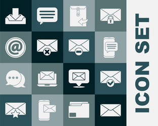 set envelope and check mark chat messages vector image