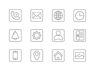 website and mobile apps icons set line art vector image