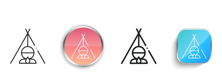 camping icon thin linear regular and button style vector image