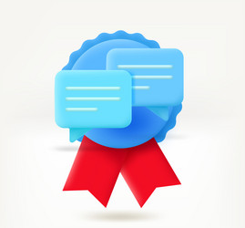 chatting clouds 3d insignia best dialog concept vector image