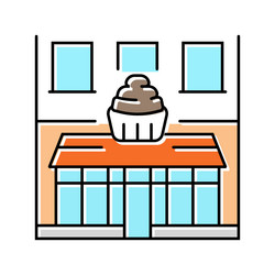 Cupcakery shop color icon vector