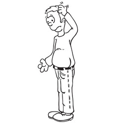 Man Scratching Head - Concerned Expression vector image