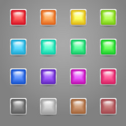 Square colored web buttons vector