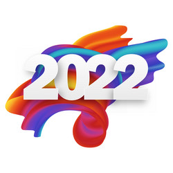 2022 happy new year card with colorful gradient vector image