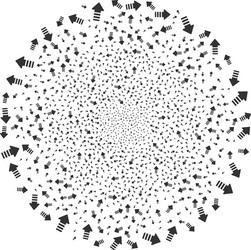 arrow pointer fireworks sphere vector image